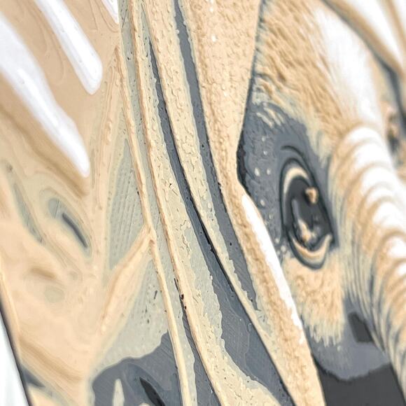 Baby Elephant Under Blanket Art, Whimsical Animal Art,  Cute Elephant Wall Art - Picture 3 of 7